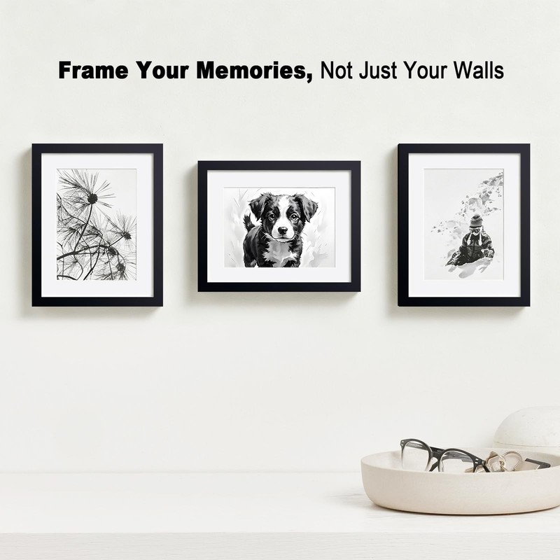 11x14 Picture Frame Solid Wood, Fits 8x10 with Mat or 11x14 Without Mat, Real... gallery