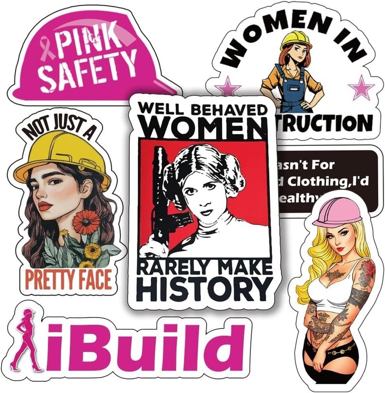 Women Hard Hat Stickers | Blue Collar Decals for Hardhat | Woman in Trade Empowe gallery