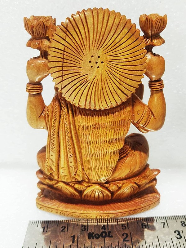 Pure Sandalwood Goddess Laxmi Statue for Home Decor Showpiece Laxmi Idol 4'' gallery