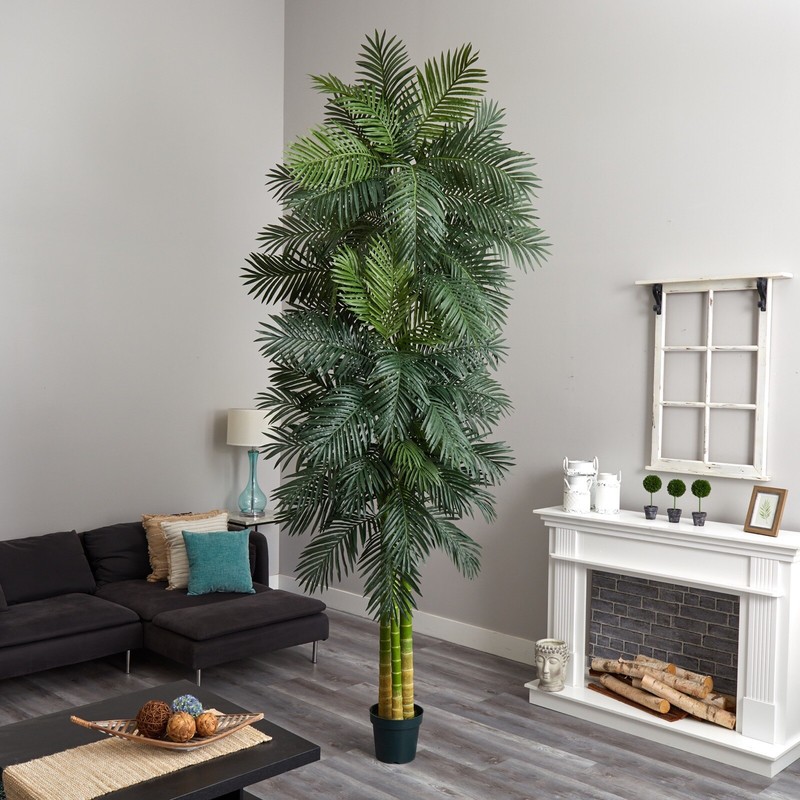10’ Artificial Tropical Triple Golden Cane Palm Tree (Real Touch). Retail $369