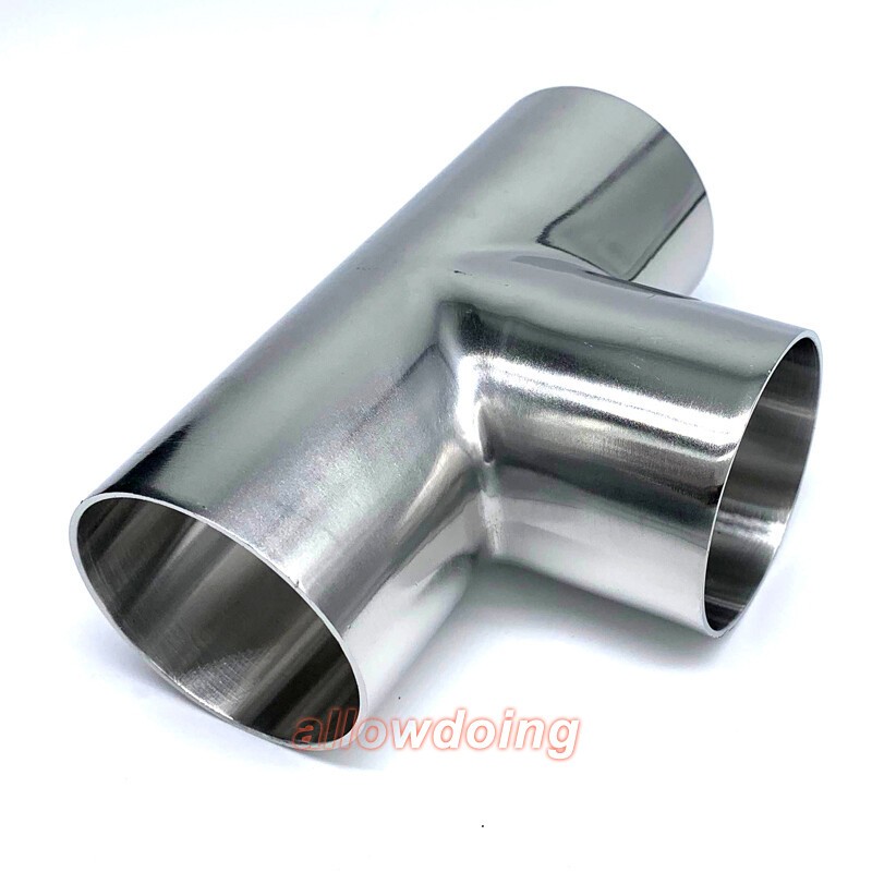 Stainless Steel Equal Tee T Shape Pipe T-Piece Exhaust Tube Polished 19-89mm New
