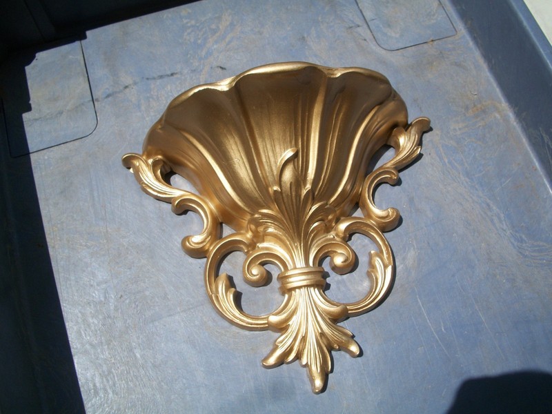 Vintage HOMCO Dart Ind. Wall Sconce Gold Rococo Baroque Style