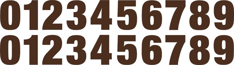0-9 Numbers Brown Sticker Vinyl Decals CHOOSE .5″ – 12″ Set Of 20 (V1146)
