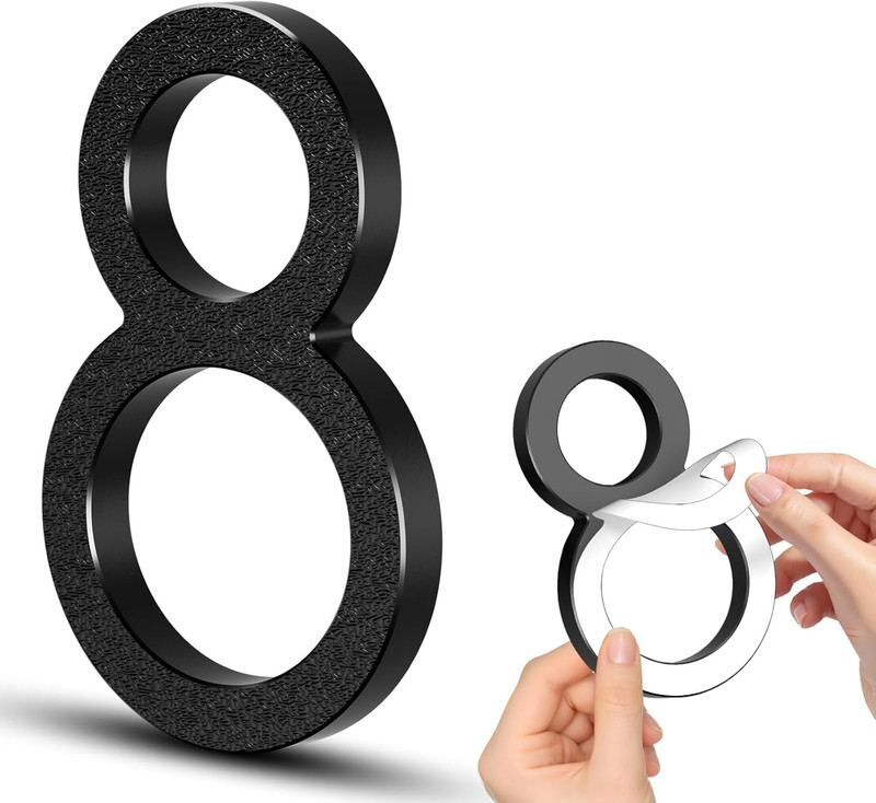4 Inch Self-Adhesive House Numbers, Modern Floating Address Numbers, Adhesive Ho