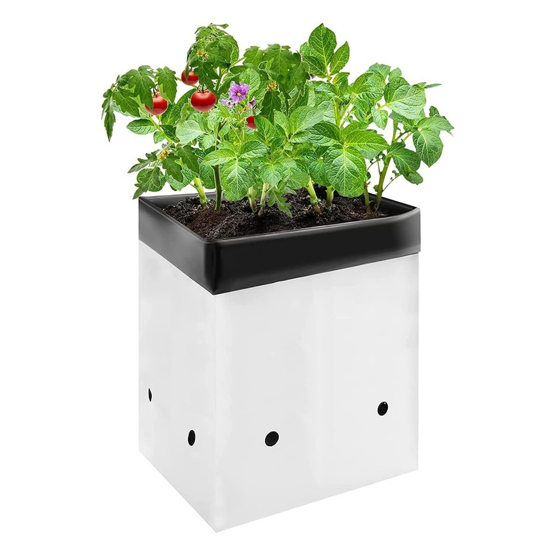 VIVOSUN 50-Pack 5 Gallon Grow Bags for Plants, Black-and-White Thick Plastic …