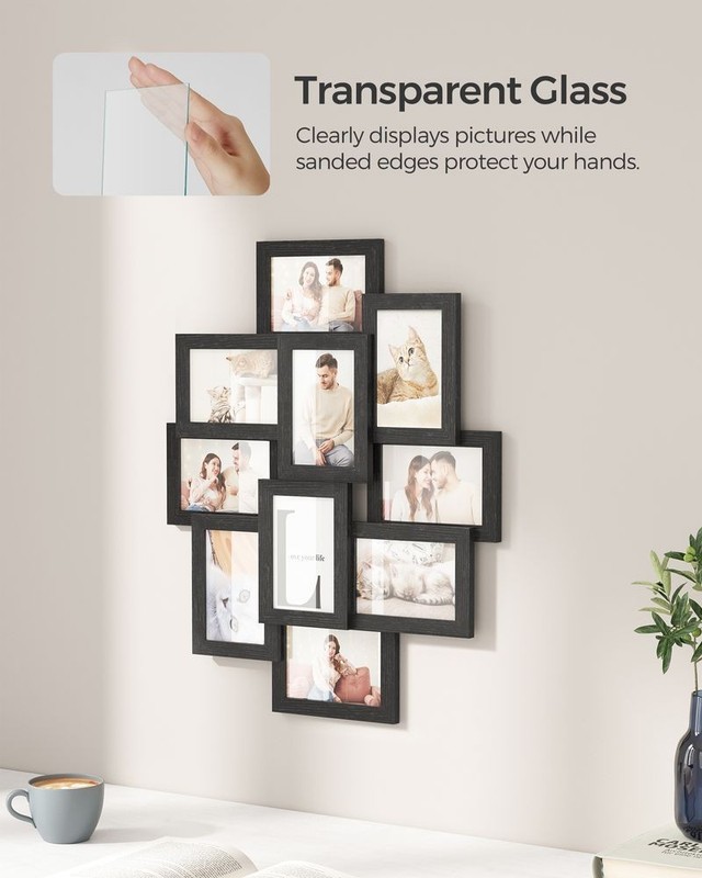 SONGMICS Picture Frame Collage for 12 Photos in 4 x 6 (10 x 15 cm) New Open Box gallery