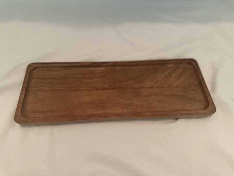 Acacia Wood Rectangular Tray Natural Finish Trinket Tray Decor Durable 11”x4”