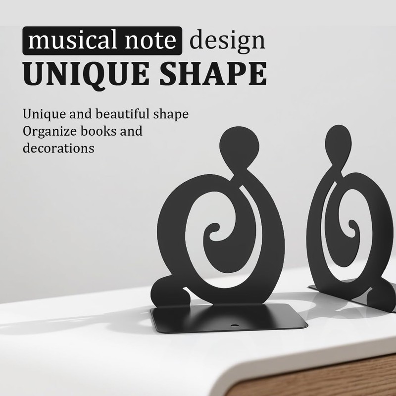 Book Ends, Metal BookEnds Heavy Duty bookend Black 1 Pair gallery