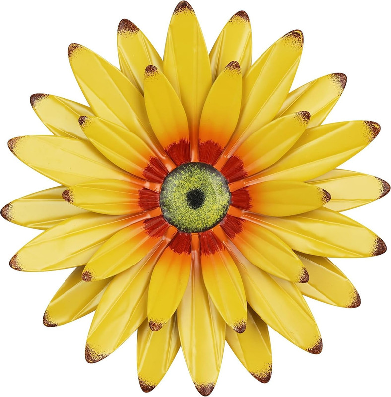 Sunflower Decor 11″ Metal Flower Wall Decor for Indoor Outdoor, Sunflower Kitche
