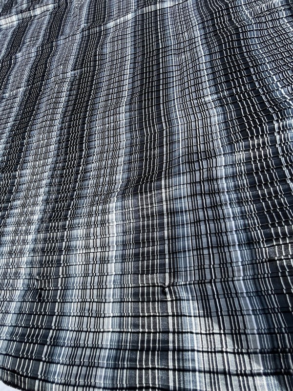 Dan River Throw Blanket 50x60 Black Gray Stripe Pleated Polyester Made in India gallery