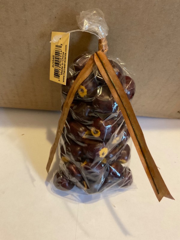 Primitive decor vintage Harvest country bag of Apples miniature bowl fillers
