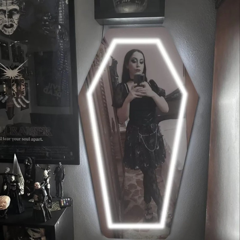 Coffin Mirror Neon Sign Goth Lover Gift Gothic Decor Goth Room Decor Dark Art AA