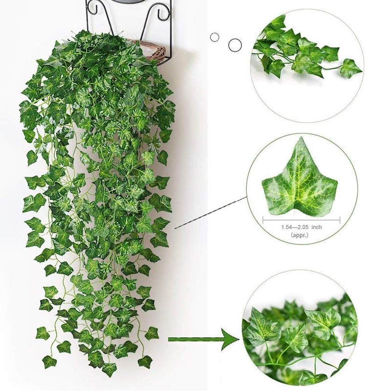 12 Pack Fake Vines for Room Decor Artificial Ivy Garland with Clip Green Flow... gallery