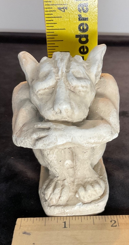 Miniature Gargoyle Figurine. Pensive Style Gothic Statue. 3.25” x 2” gallery