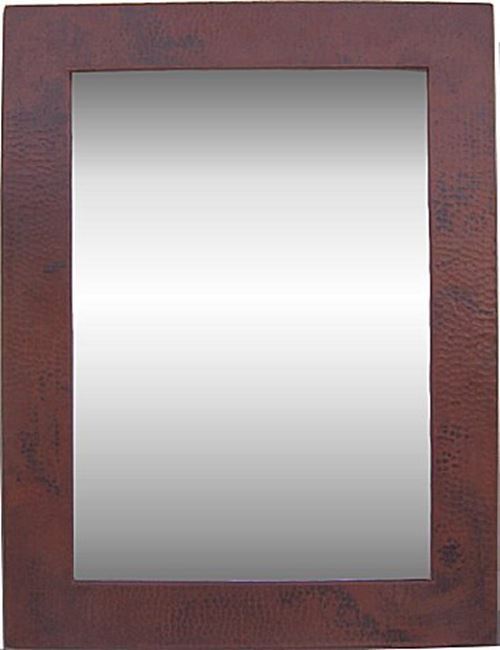 Small Hammered Copper Mirror
