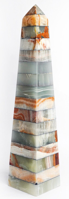 Natural Blue Marble Polished Octagon Obelisk Tower H = 14" & L = 3", 1 piece