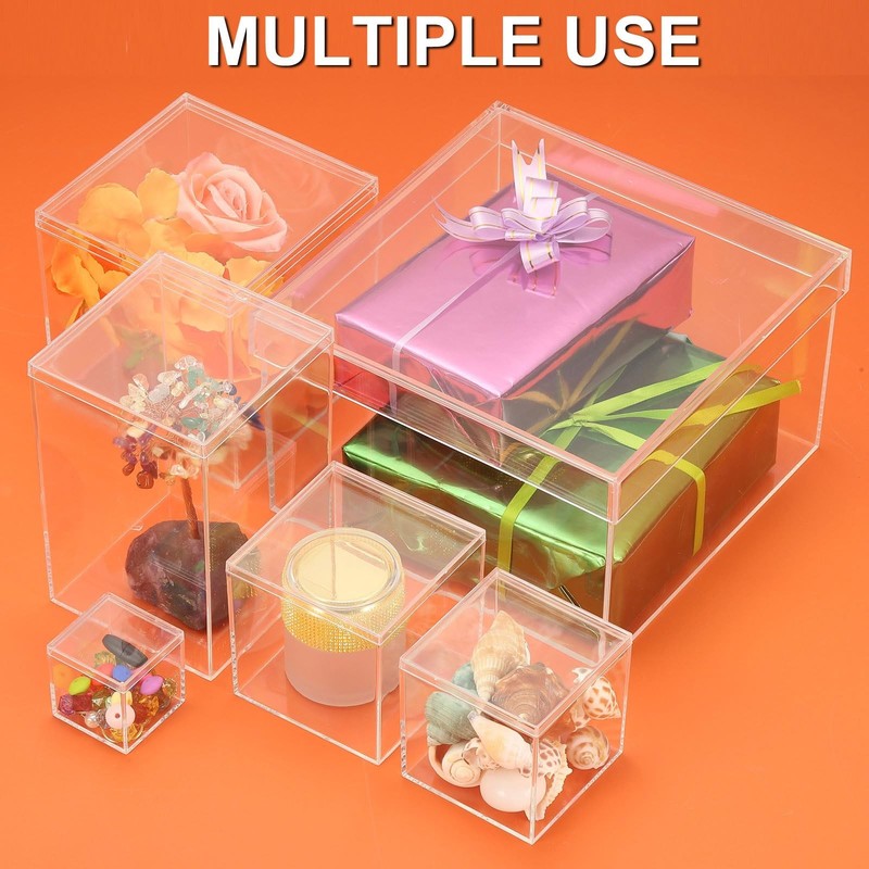 Patikil Acrylic Lid 6.69 X 3.94 X 5.31 Clear Acrylic Display Boxes Plastic gallery