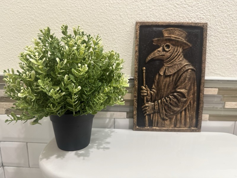 Hand Painted Plague Doctor 10” X 6” Home Decor Wall Art Plaque Halloween gallery