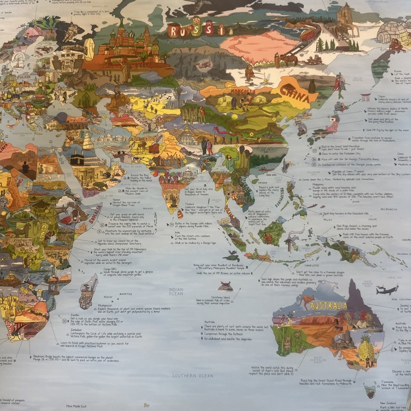 Awesome Maps Bucket List Map Re-Writable High Gloss Travel Wall Poster Open Box gallery