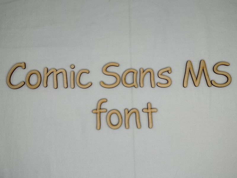 Laser Cut Unfinished Wood Letters or Numbers Comic Sans MS Font Craft Cutout