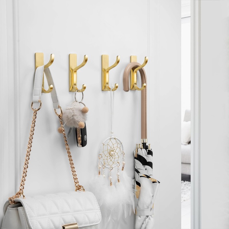 Adhesive Wall Coat Hooks Heavy Duty StickOn Door Hanger, Metal Hook for Hang... gallery