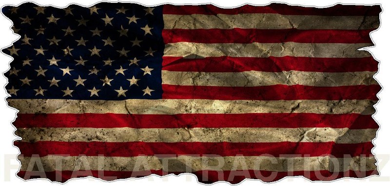 Distressed American Flag Vinyl Decal Sticker USA 2A patriotic United States