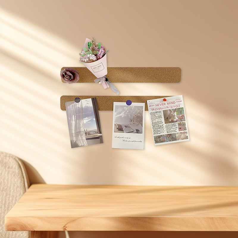 2 Pcs Felt Pin Bulletin Cork Board Bar Strips 15 X 2-1/2 Inches for Office, Scho gallery