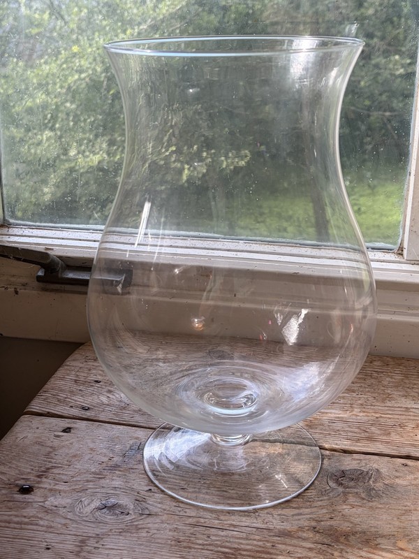 Hurricane Clear Glass Vase/ Candle Holder Large 10″x5″ Centerpiece Decor U33