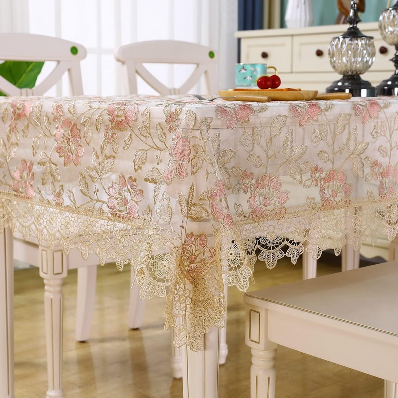 Lace Tablecloth Floral Embroidered Lace Table Cloth Decor Macrame Crochet