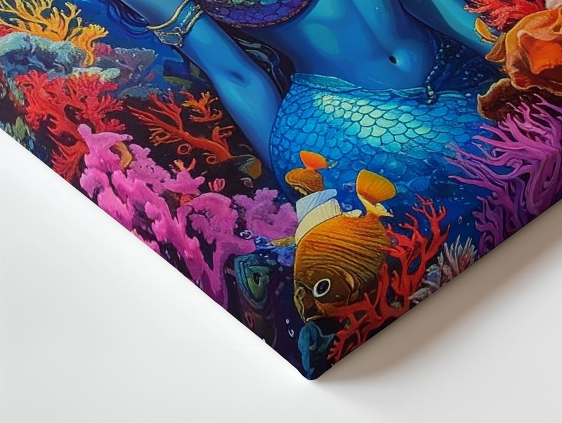 Wall Art Mermaid Kingdom Canvasvibrant Underwater Fantasy Art gallery