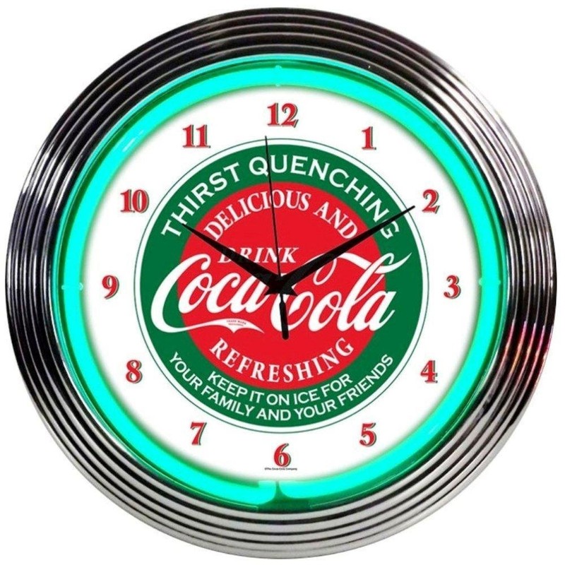 Coca-Cola Evergreen Licensed Neon Clock 15″x15″