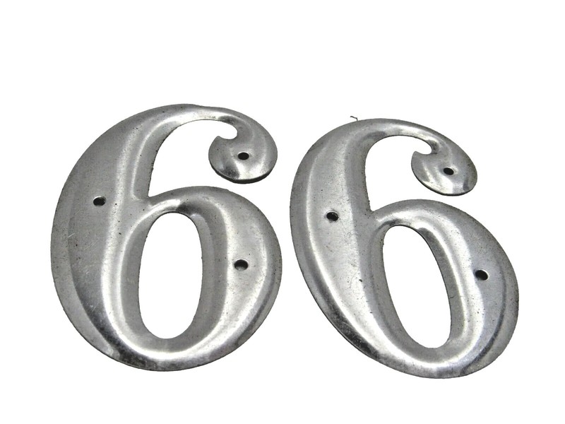 Lot Of 23 Vtg # 6 Or 9 Aluminum Numbers House Sign Industrial Metal Art 3" -A17 gallery