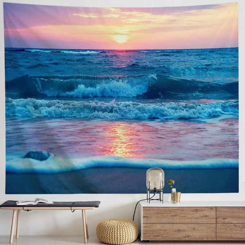 Ocean Tapestry Wall Hanging, Sea Beach Wave Sun Cloud Landscape Scenery Natur... gallery