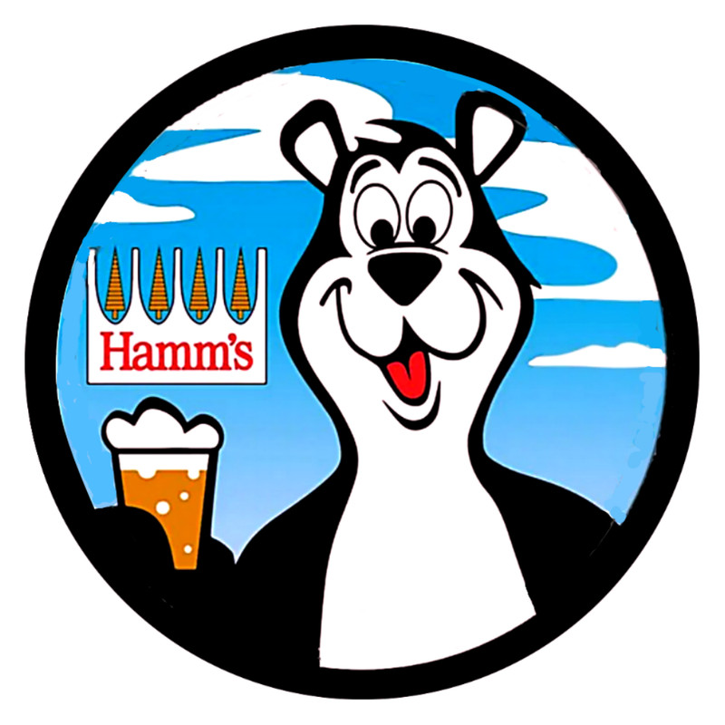 Hamm’s Beer Sticker Decal Sign Vintage Replica Hamm’s Bear Drinking Brewski