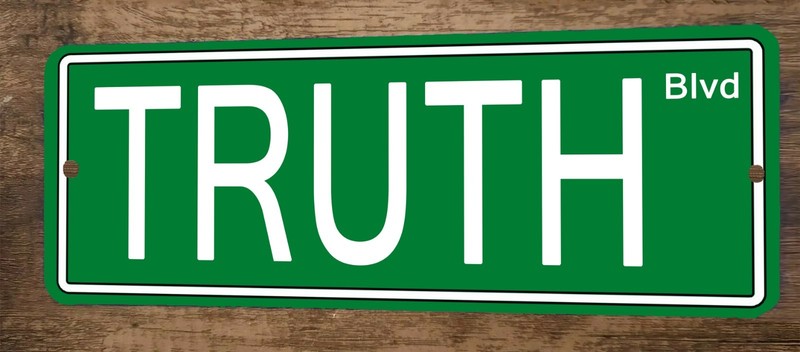 Truth Blvd 3×12 Metal Wall Sign Banner Poster Green Steet Sign
