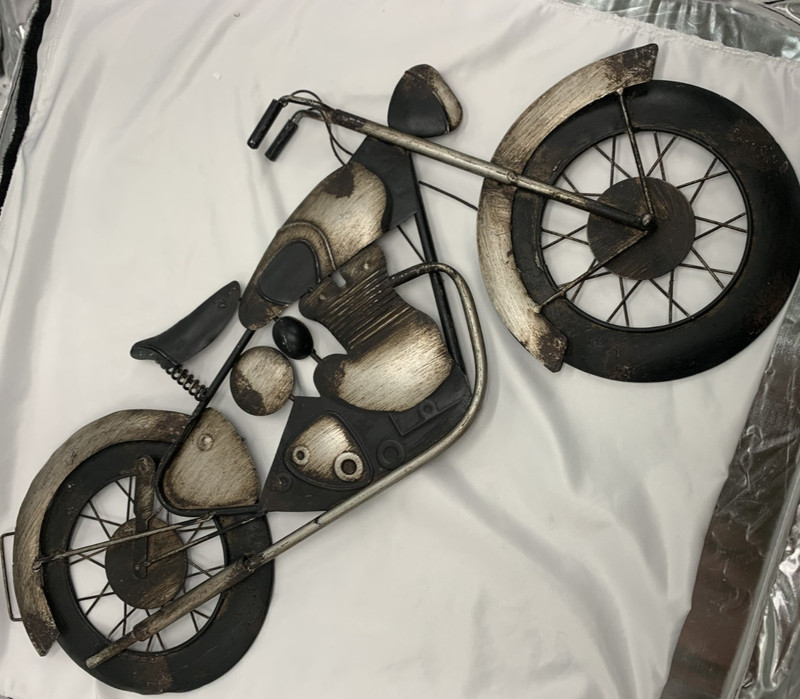 Metal Motorcycle Wall Hanging Art Decor Rustic Style 3D 25″ X 12″ Harley Bike