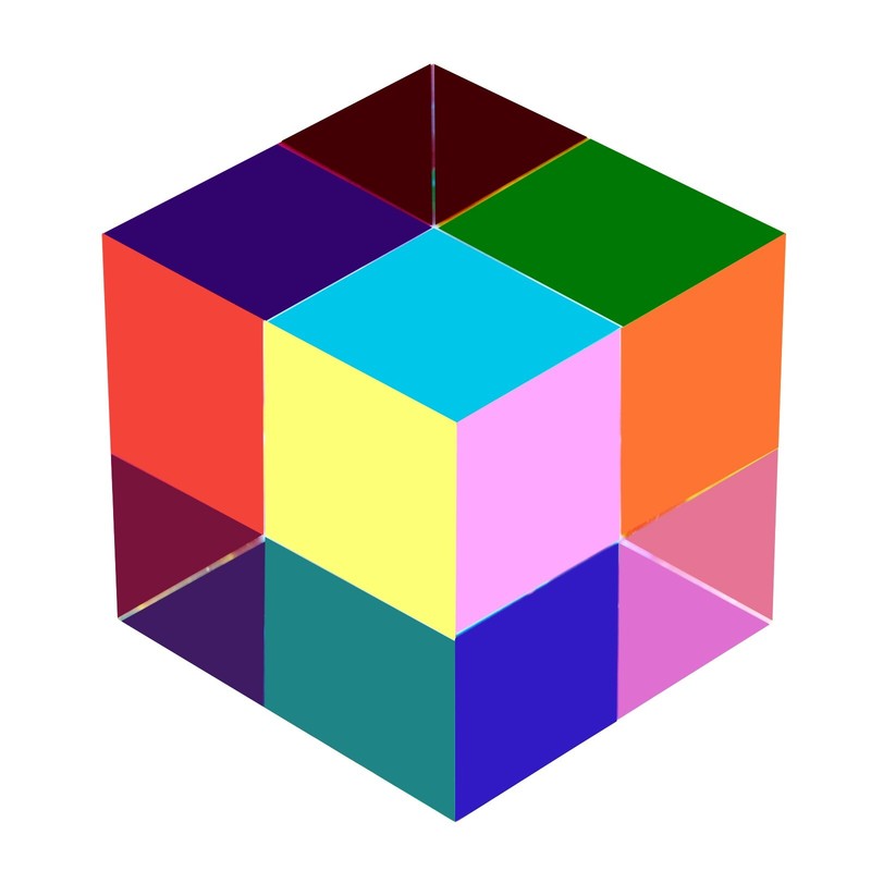 CMY Color Cube, Acrylic Prism, Science Learning Educational Toy, Desktop Decor