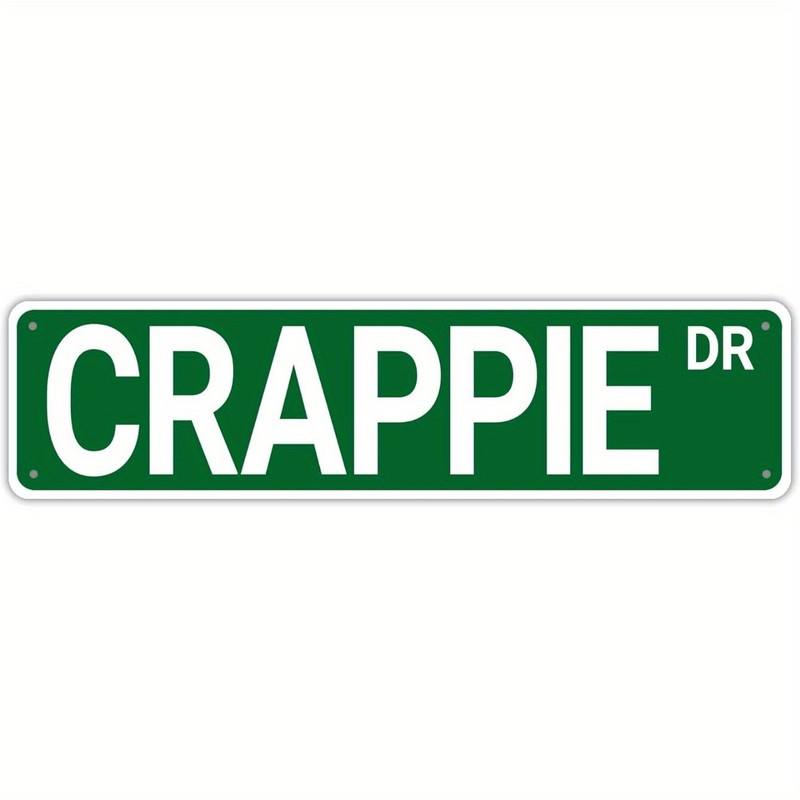 Standard Green Crappie Drive Metal Sign Fisherman Garage Man Cave Decor Plaque