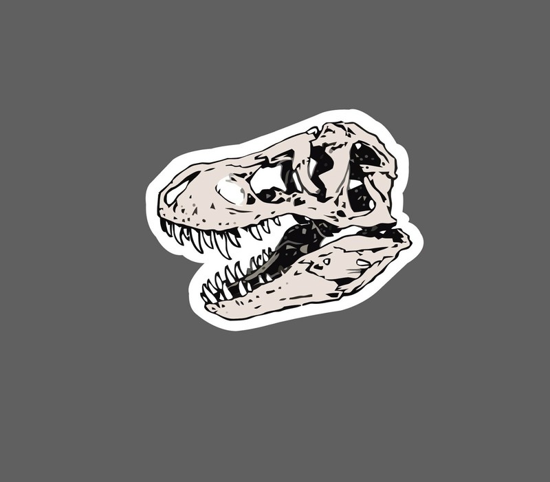 T-Rex Skull Sticker Fossil Waterproof – Buy Any 4 For $1.75 Each Storewide!