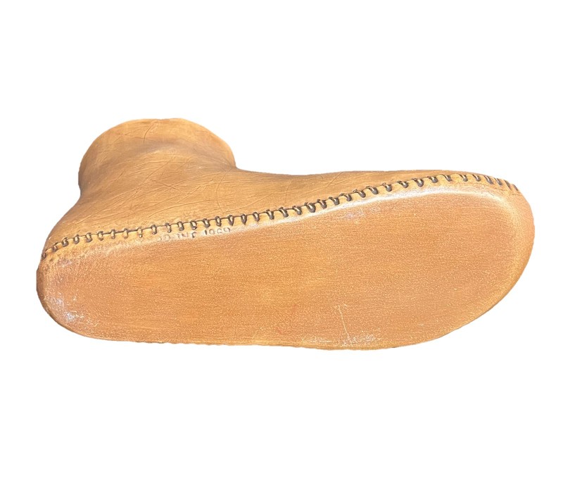 Ceramic Moccasin 8.5” Long Red & White Beadwork Home Decor Can Be Used For Plant gallery