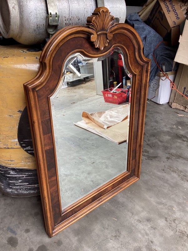 Ethan Allen Tuscany Collection Arched Mirror With Walnut Burl 51” x 34” x 3.5” gallery