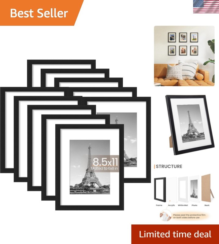 Matted Picture Frame Set of 10 – Perfect for Holidays & Special Occasions