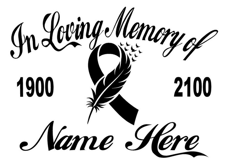 In Loving Memory Decal Cancer Ribbon Wings Bird Feather Car Vinyl Sticker Custom gallery