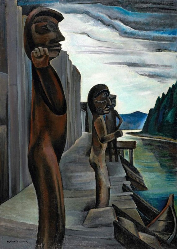 Blunden Harbour [totems] : Emily Carr : 1930 : Archival Quality Art Print