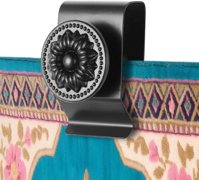 Everlling Metal Tapestry Hangers for Walls, 4 Pcs Quilt Black