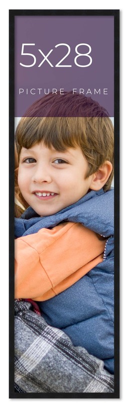 5×28 In Frame Black Real Wood Picture Frame Width 0.75 inches | Interior Frame D