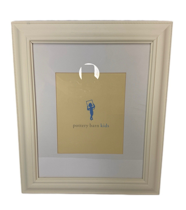 Pottery Barn Kids Cream 14×18 Frame w/ Floral Ribbon & Mat Very Good