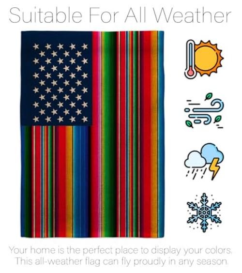 Mexican Serape Blanket American Burlap Flag House 2 Pcs Pack Burlap Wall gallery
