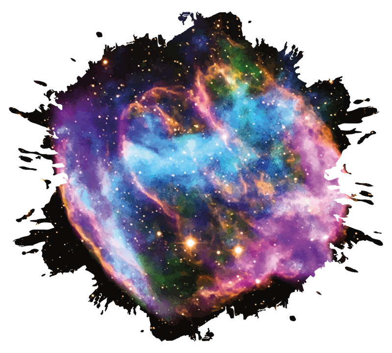 Vinyl Outer Space Stars Nebula Paint Splat Adhesive Kids Bedroom Wall Decal Art