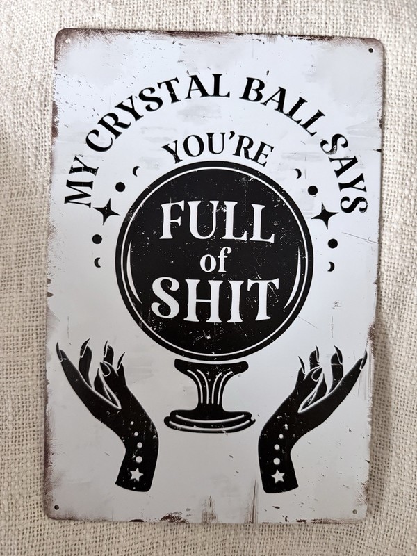 Halloween Metal Sign Vintage Reproduction 12 X 8 Crystal Ball